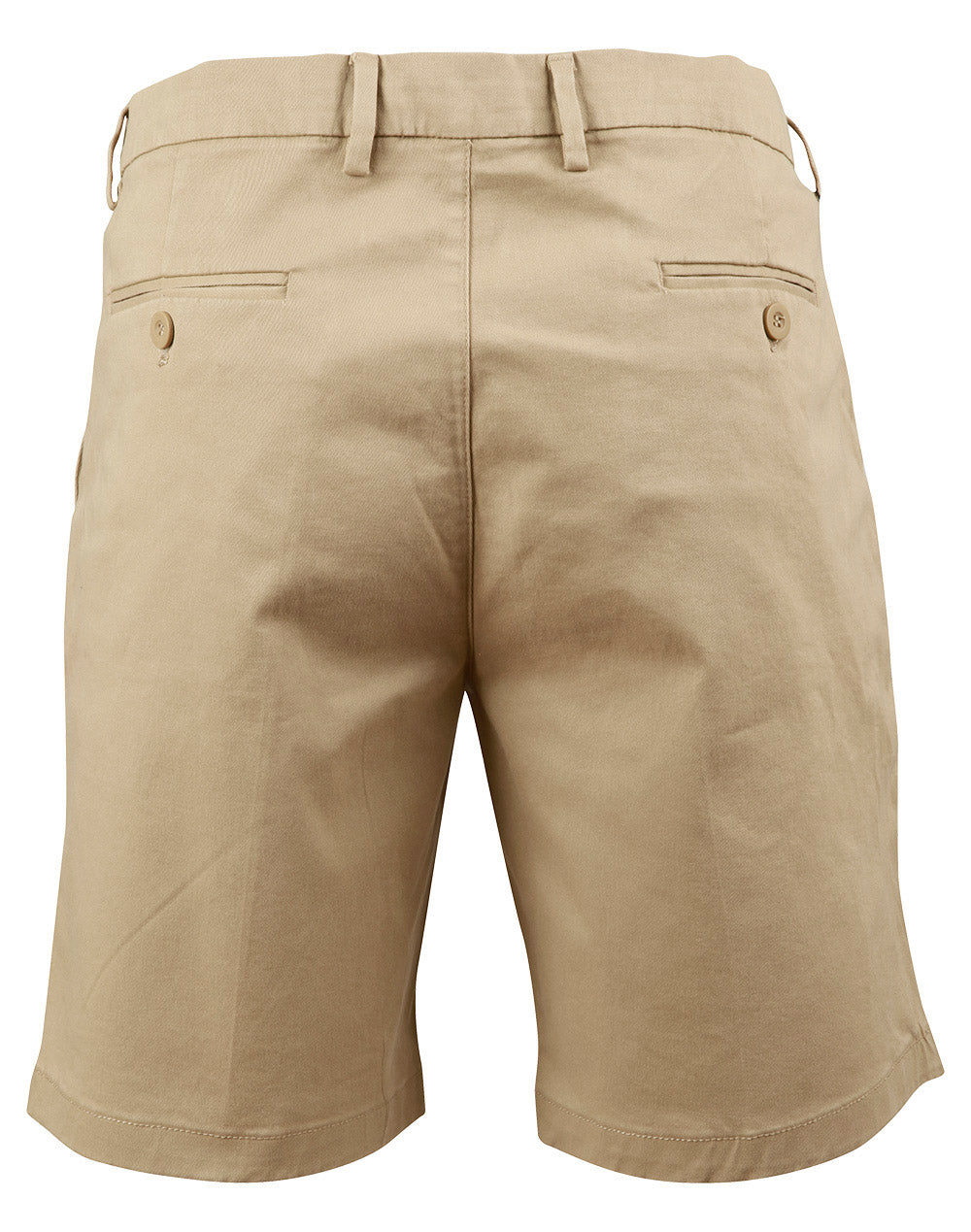 Mens Stretch Slimfit Boston Chino Shorts - Stone - Back