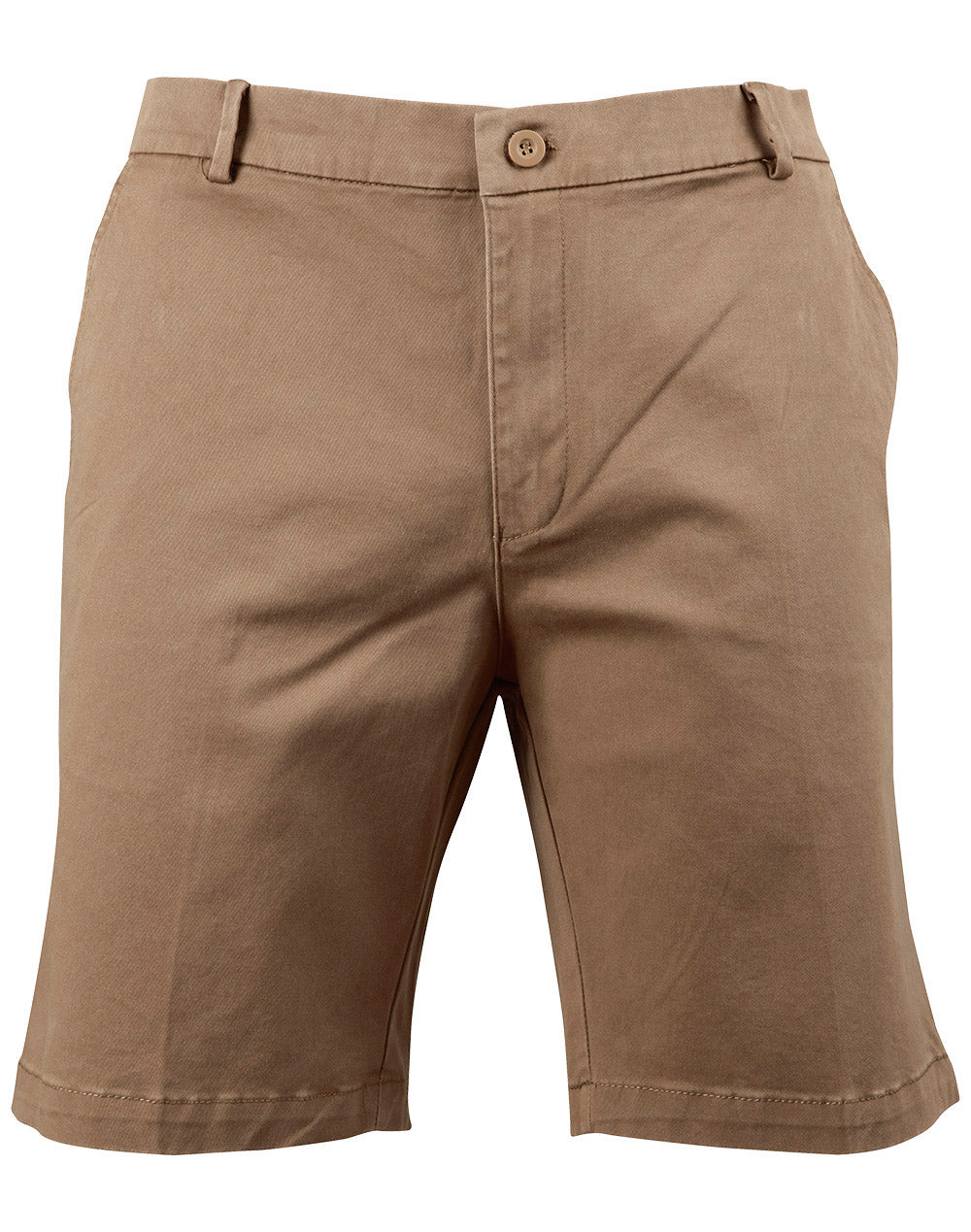 Mens Stretch Slimfit Boston Chino Shorts - Toffee - Front
