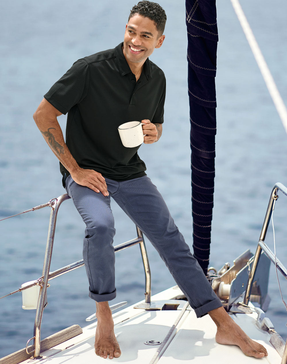 Jean Style Flexi Chino Pants Men's - Slate Blue - View
