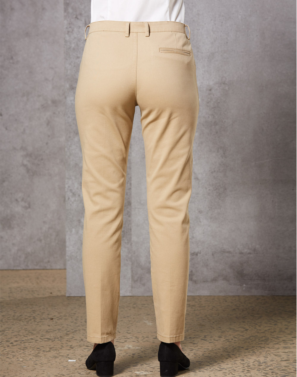Ladies Boston Chino - Stone - Back