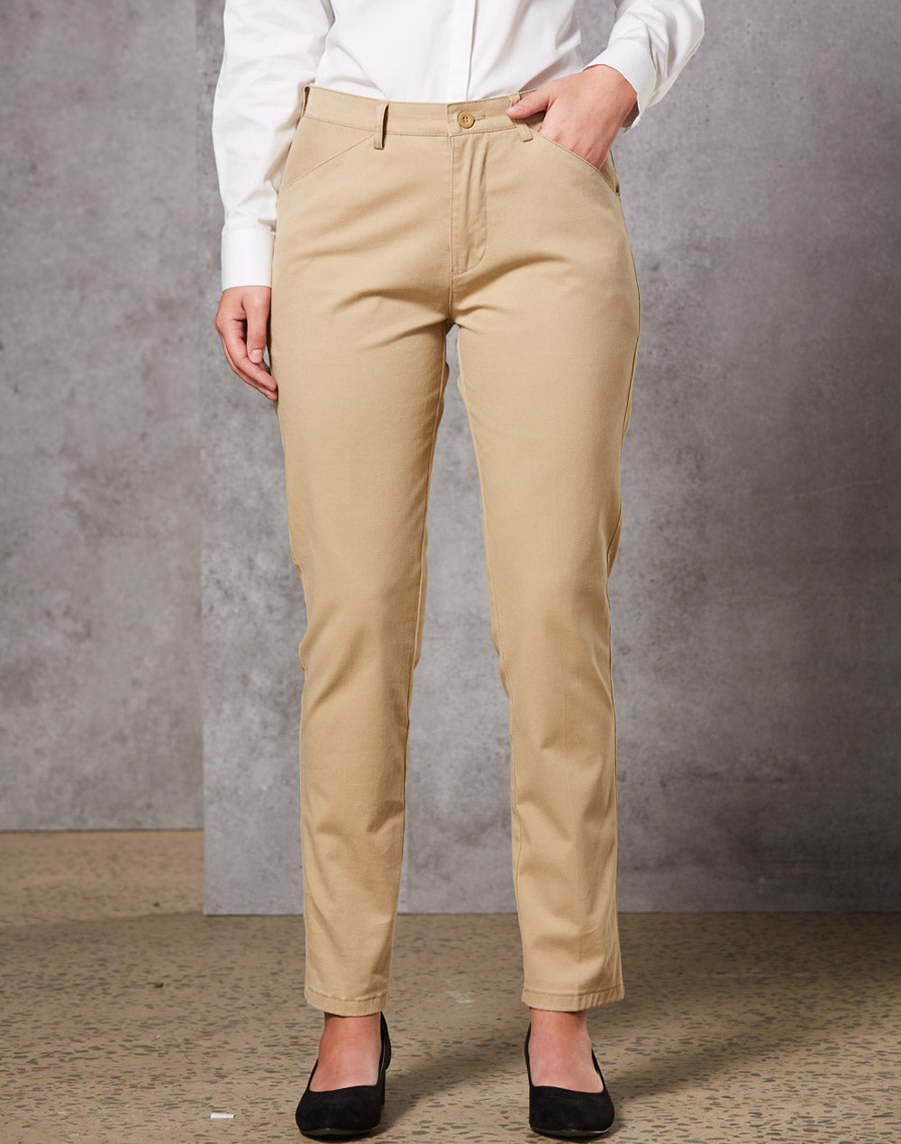 Ladies Boston Chino - Stone - View
