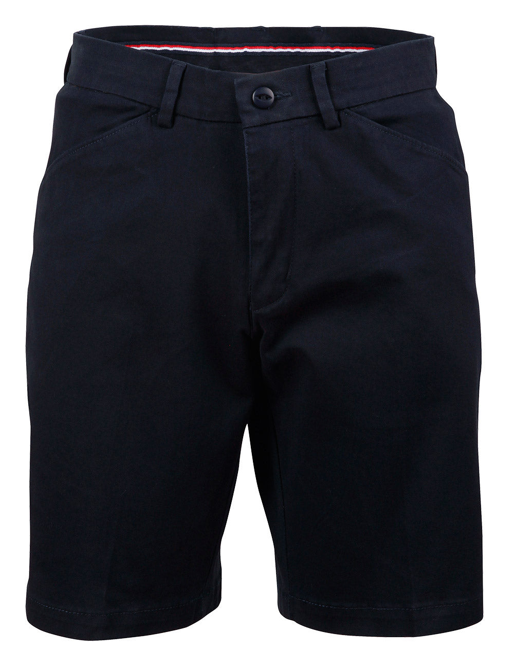 Ladies Stretch Slimfit Boston Chino Shorts - Navy - Front