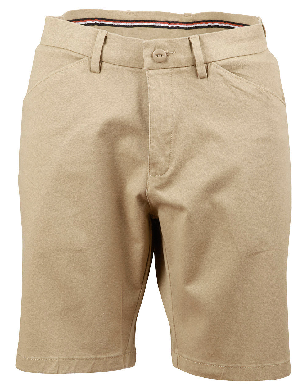 Ladies Stretch Slimfit Boston Chino Shorts - Stone - Front