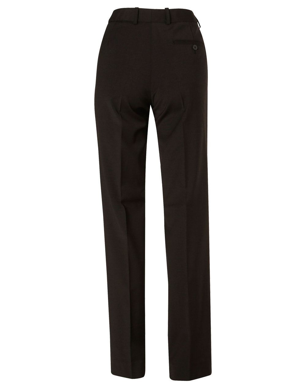Women's Wool Blend Stretch Slim Leg Flexi Waist Pants - Black - Back