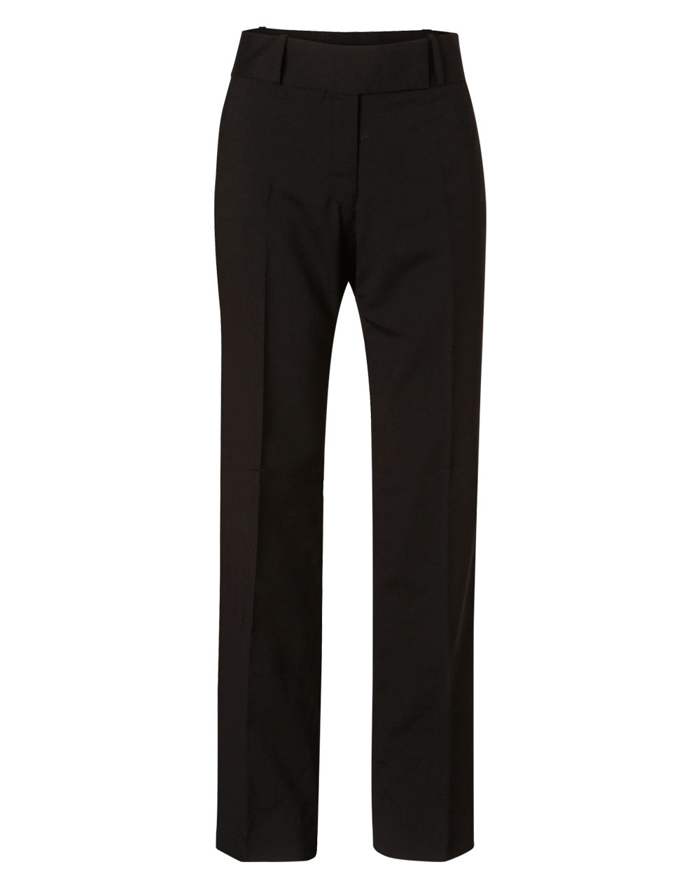 Women's Wool Blend Stretch Low Rise Pants - Black - Front