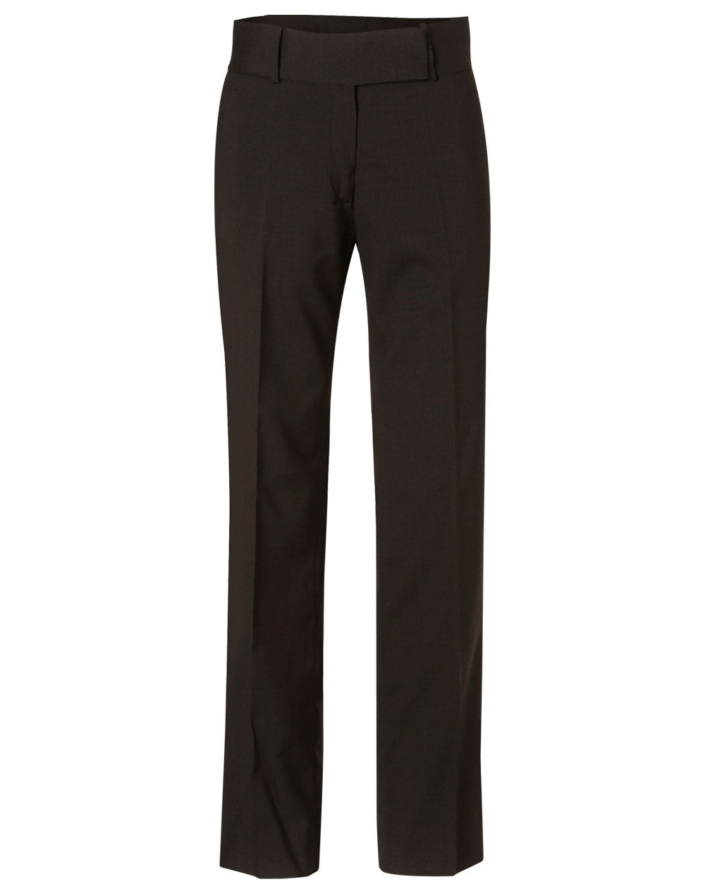 Women's Wool Blend Stretch Low Rise Pants - Charcoal - Front