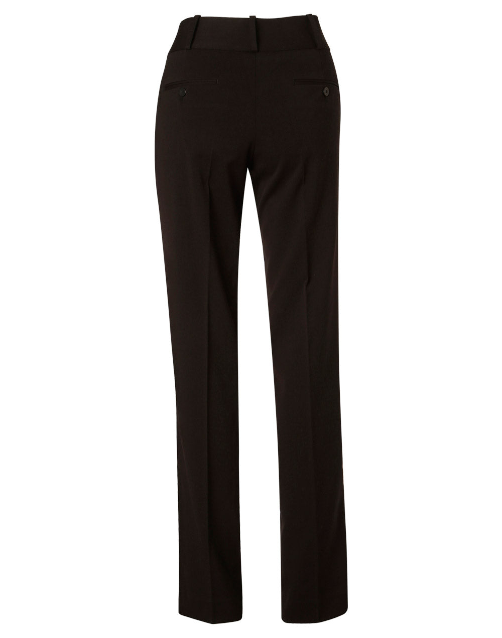 Women's Poly/Viscose Stretch Low Rise Pants - Black - Back