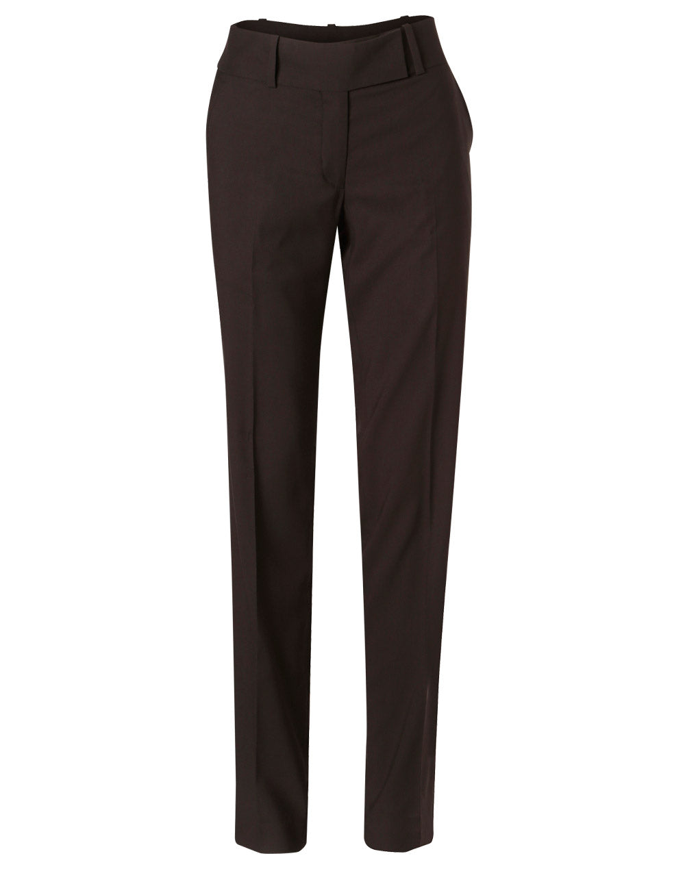 Women's Poly/Viscose Stretch Low Rise Pants - Charcoal - Front