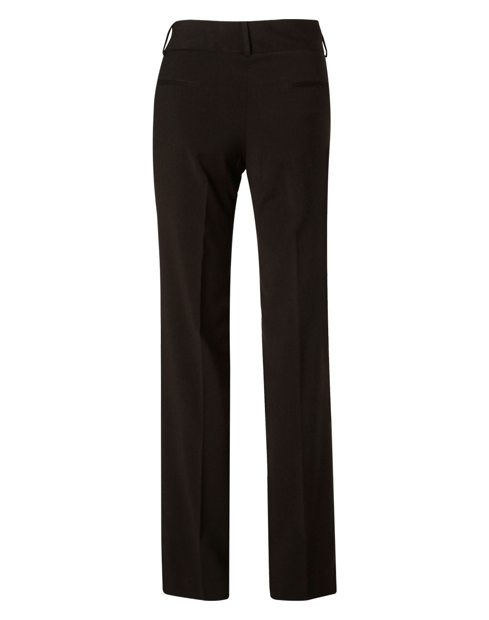 Women's Poly/Viscose Stretch Stripe Low Rise Pants - Black/Charcoal - Back