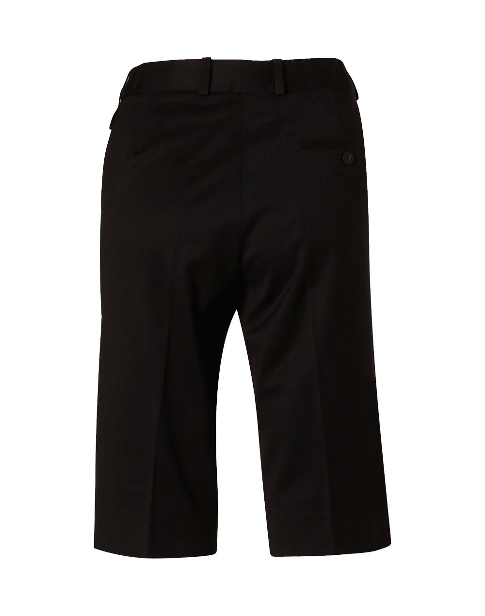 Women's Poly/Viscose Stretch Knee Length Flexi Waist Shorts - Navy - Back