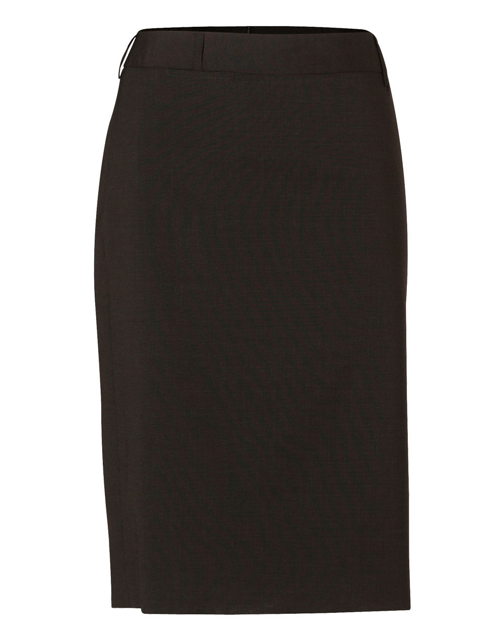 Women's Wool Blend Stretch Mid Length Lined Pencil Skirt - Charcoal - Front