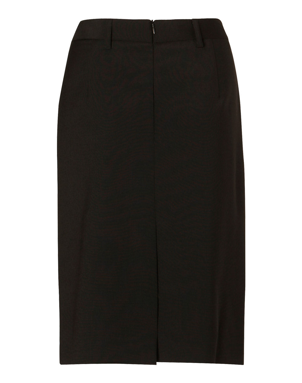 Women's Wool Blend Stretch Mid Length Lined Pencil Skirt - Navy - Back