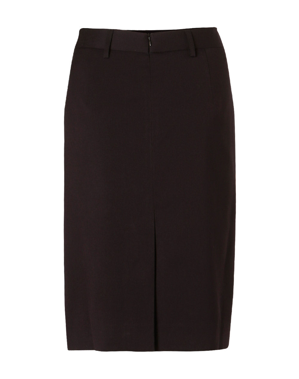 Women's Poly/Viscose Stretch Mid Length Lined Pencil Skirt - Navy - Back