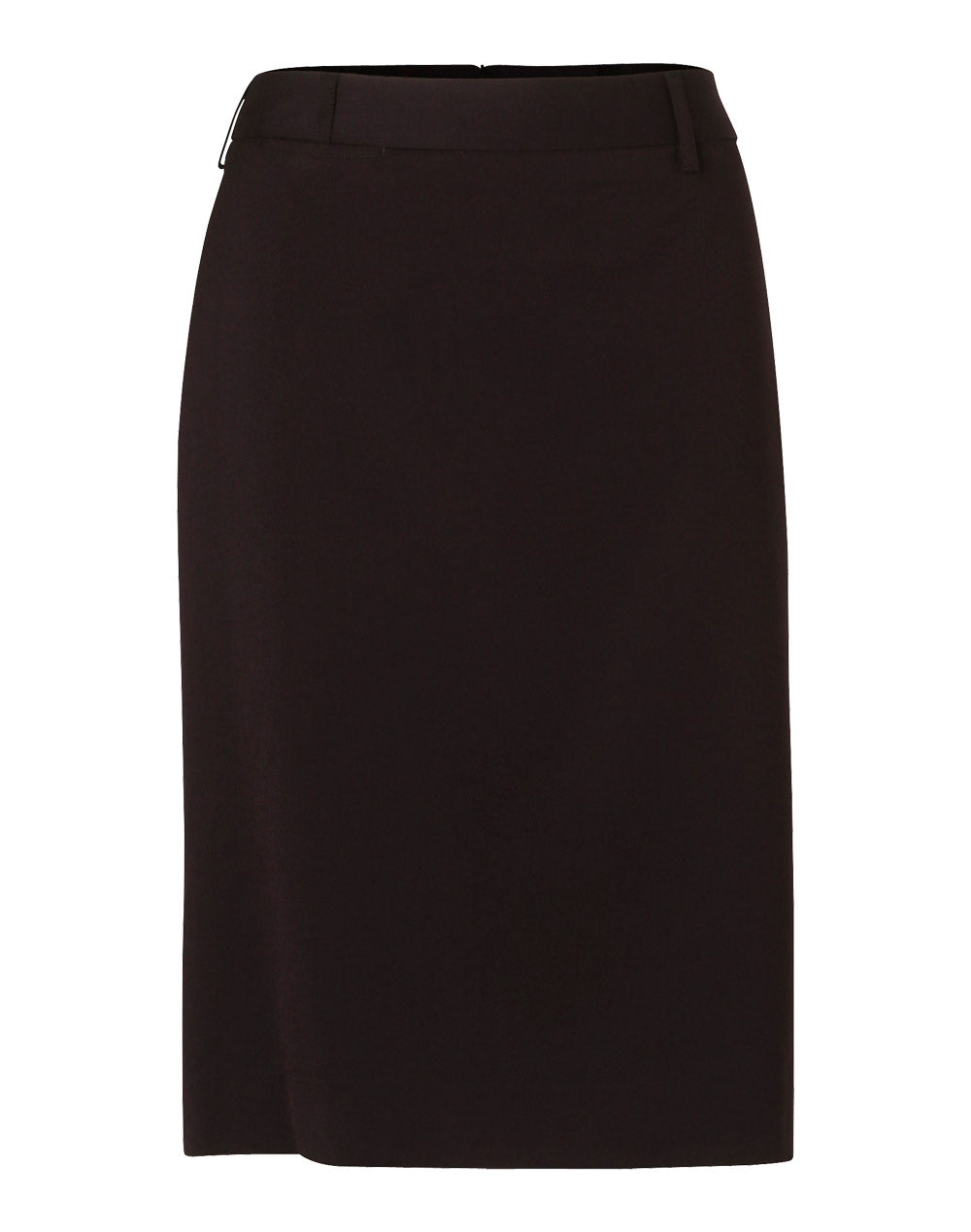 Women's Poly/Viscose Stretch Mid Length Lined Pencil Skirt - Navy - Front