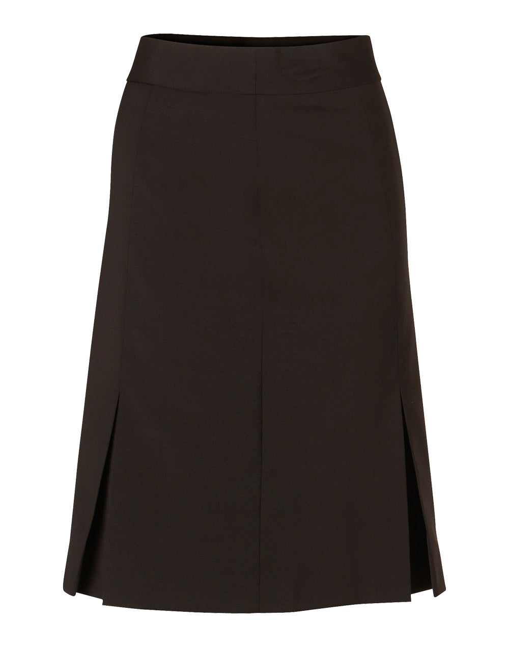 Women's Wool Blend Strecth Pleated SKirt - Charcoal - Front