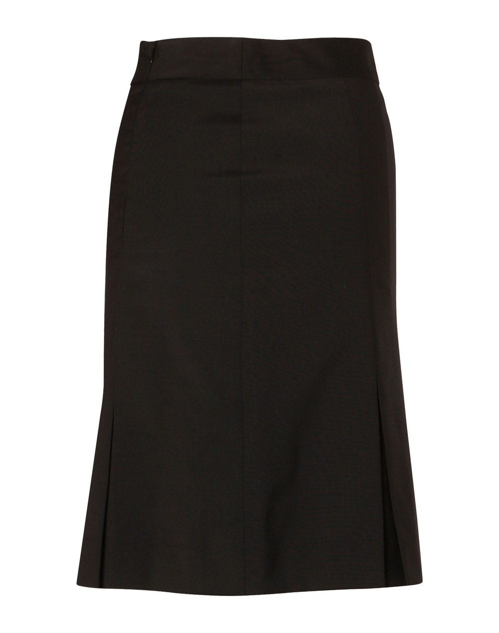 Women's Wool Blend Strecth Pleated SKirt - Navy - Back