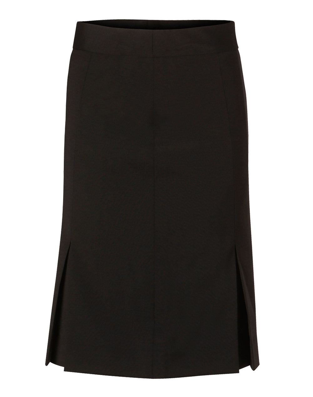 Women's Wool Blend Strecth Pleated SKirt - Navy - Front