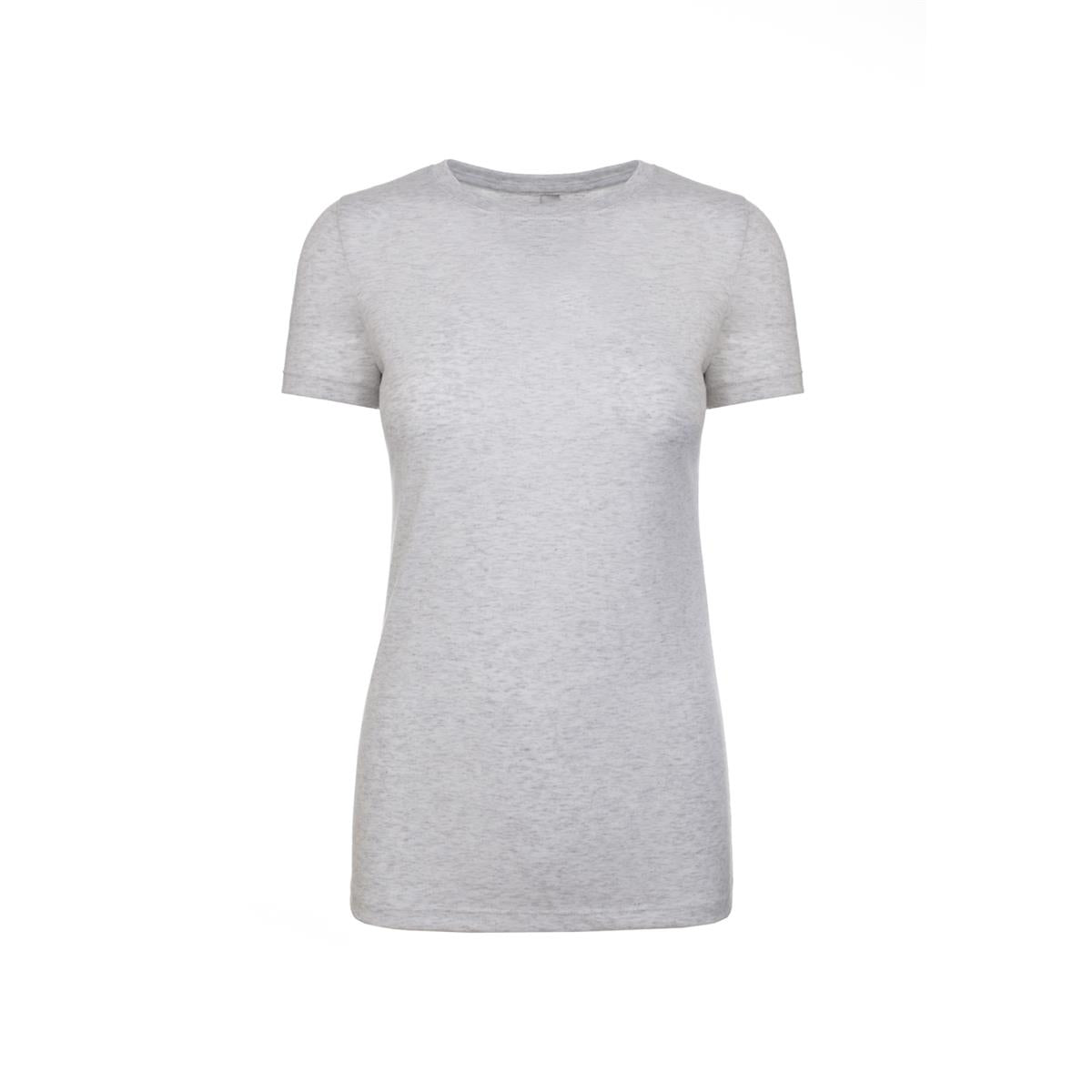 Women's Tri-Blend Crew - Heather White - Front