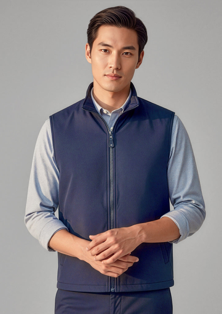 Reversible Unisex Fleece Vest - Navy - Model