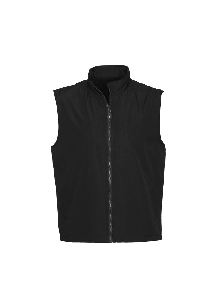 Reversible Unisex Fleece Vest - Black - Front