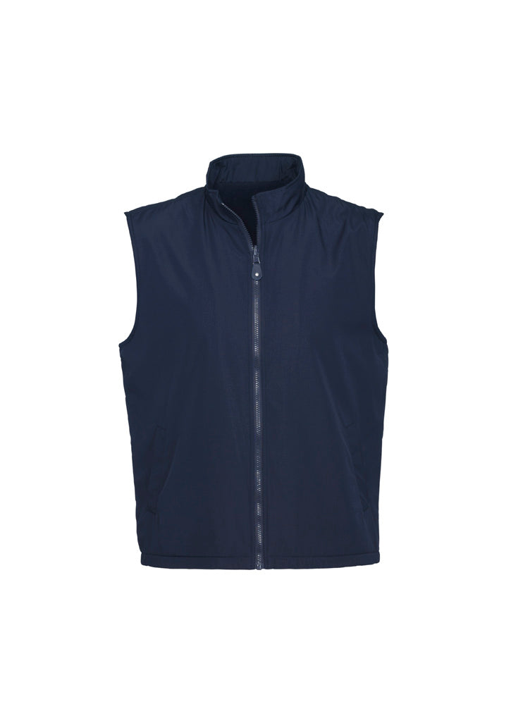 Reversible Unisex Fleece Vest - Navy - Front