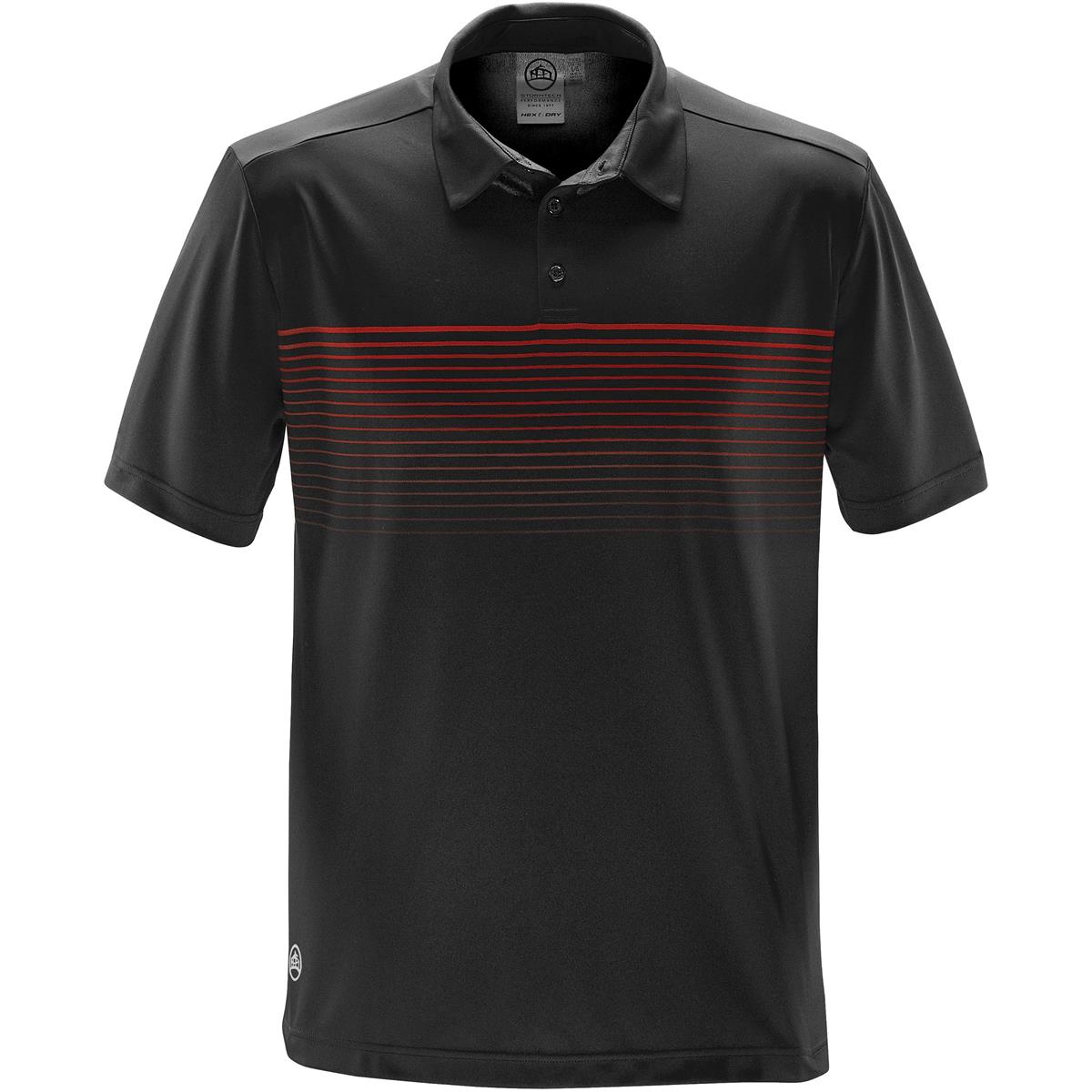 Men's Wavelength Polo - Black / Bright Red - Front