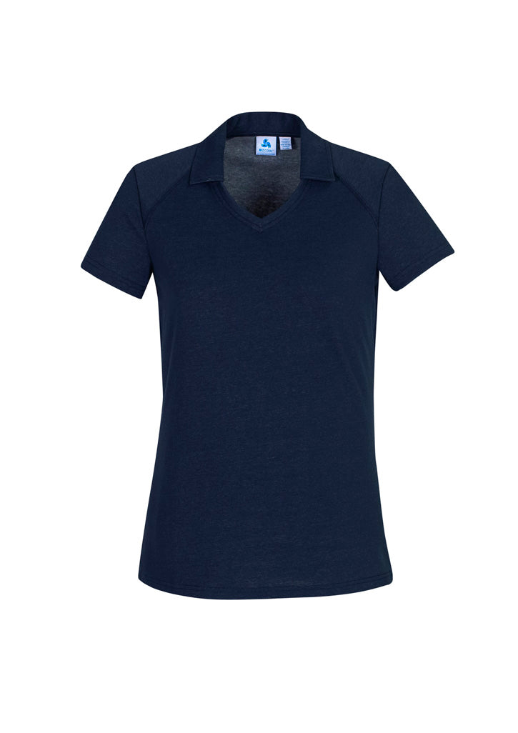 Byron Womens Short Sleeve Polo - Navy - Front