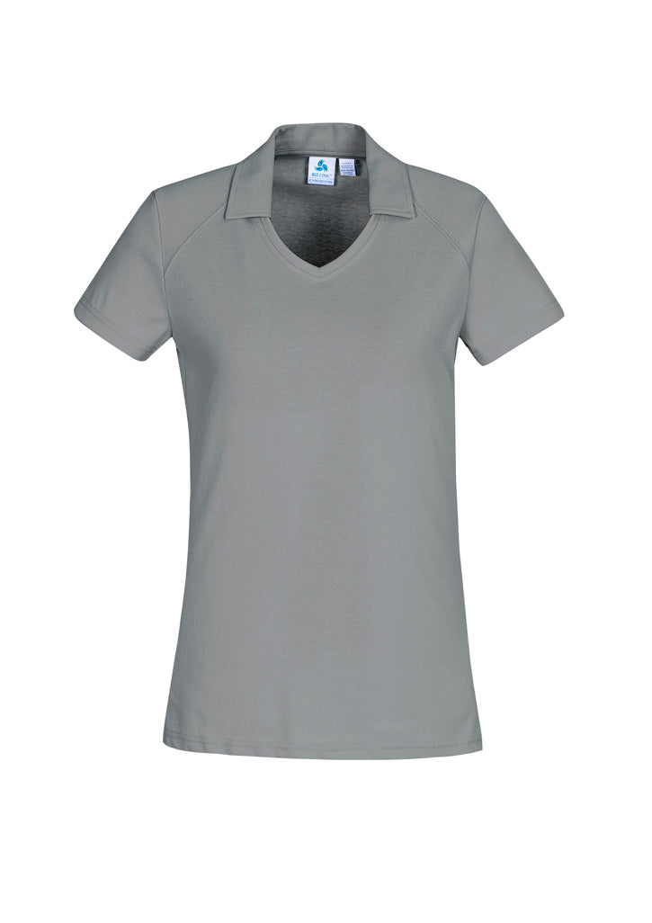 Byron Womens Short Sleeve Polo - Silver - Front