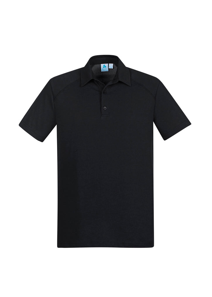 Byron Mens Short Sleeve Polo - Black - Front