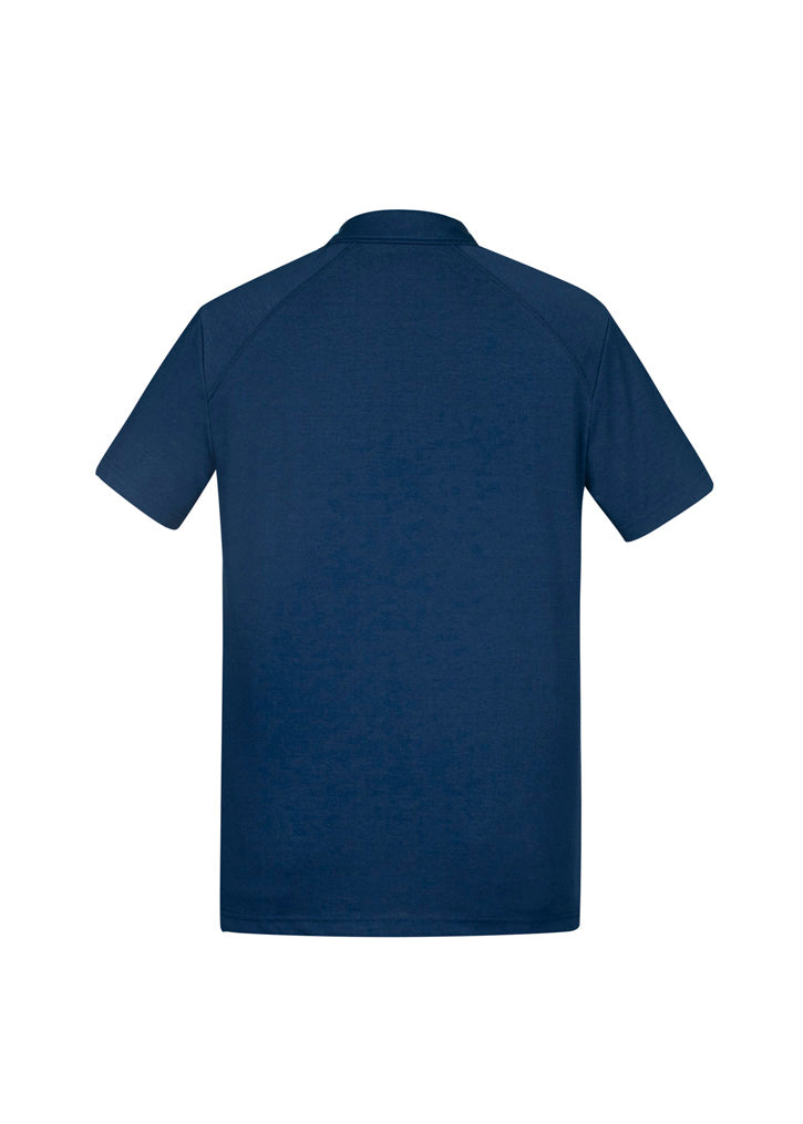Byron Mens Short Sleeve Polo - Steel Blue - Back