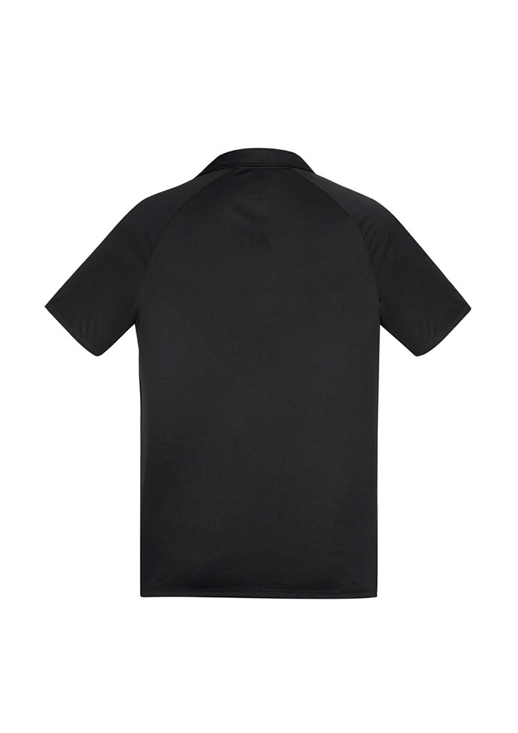 Academy Mens Short Sleeve Polo - Black/White - Back