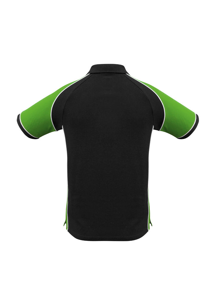 Nitro Mens Short Sleeve Polo - Black/Green/White - Back