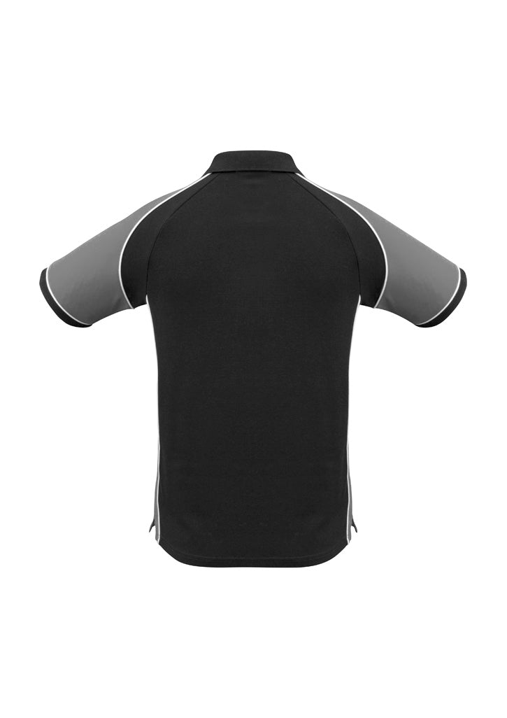 Nitro Mens Short Sleeve Polo - Black/Grey/White - Back