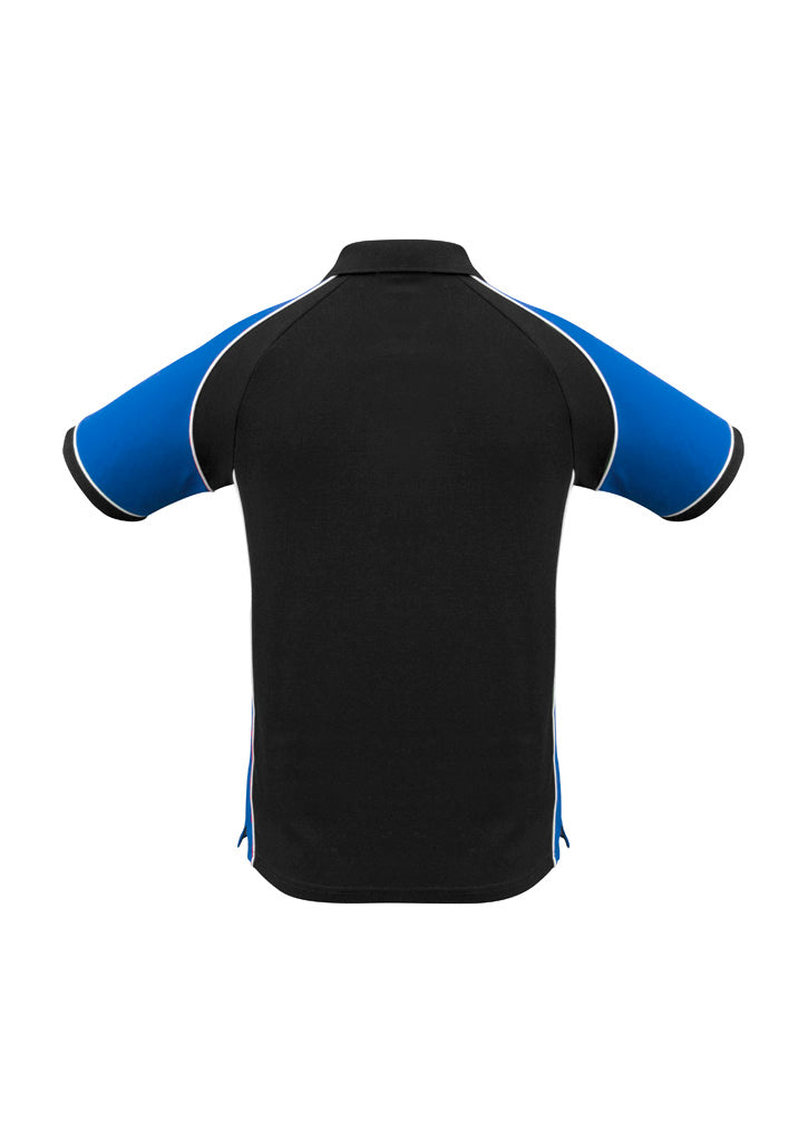Nitro Mens Short Sleeve Polo - Black/Royal/White - Back
