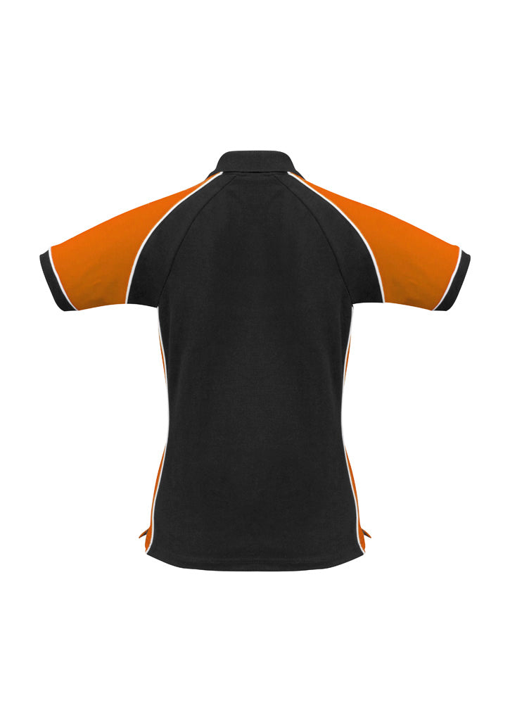 Nitro Womens Short Sleeve Polo - Black/Orange/White - Back