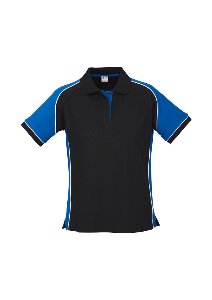 Nitro Womens Short Sleeve Polo - Black/Royal/White - Front