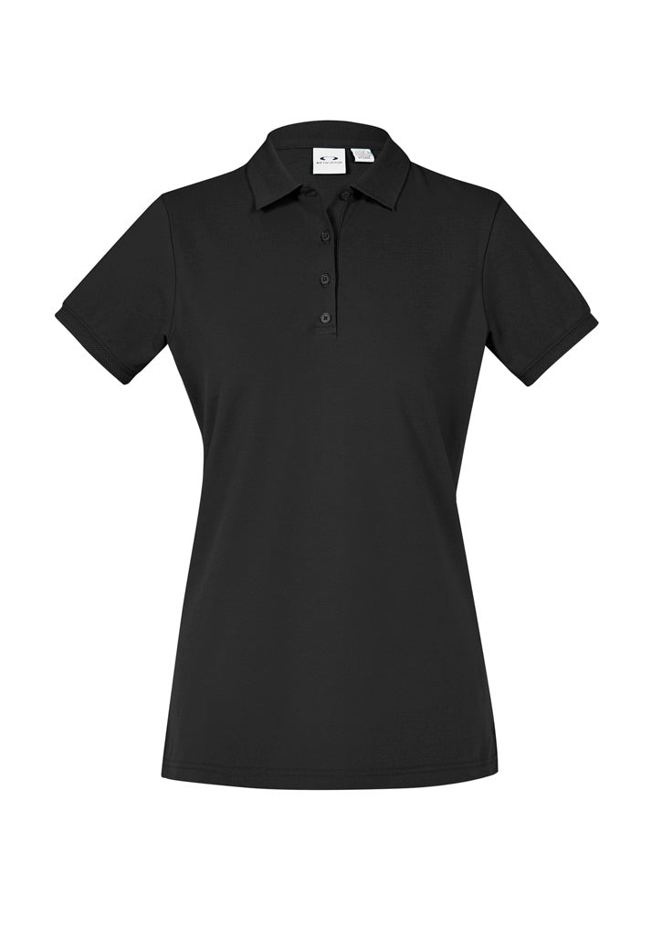 City Womens Short Sleeve Polo - Black - Front