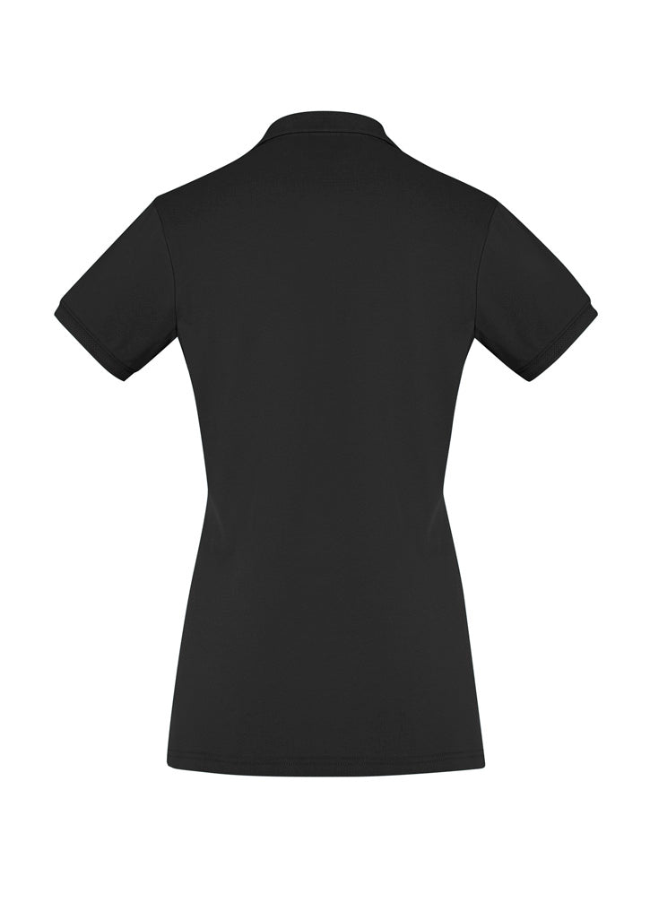 City Womens Short Sleeve Polo - Black - Back