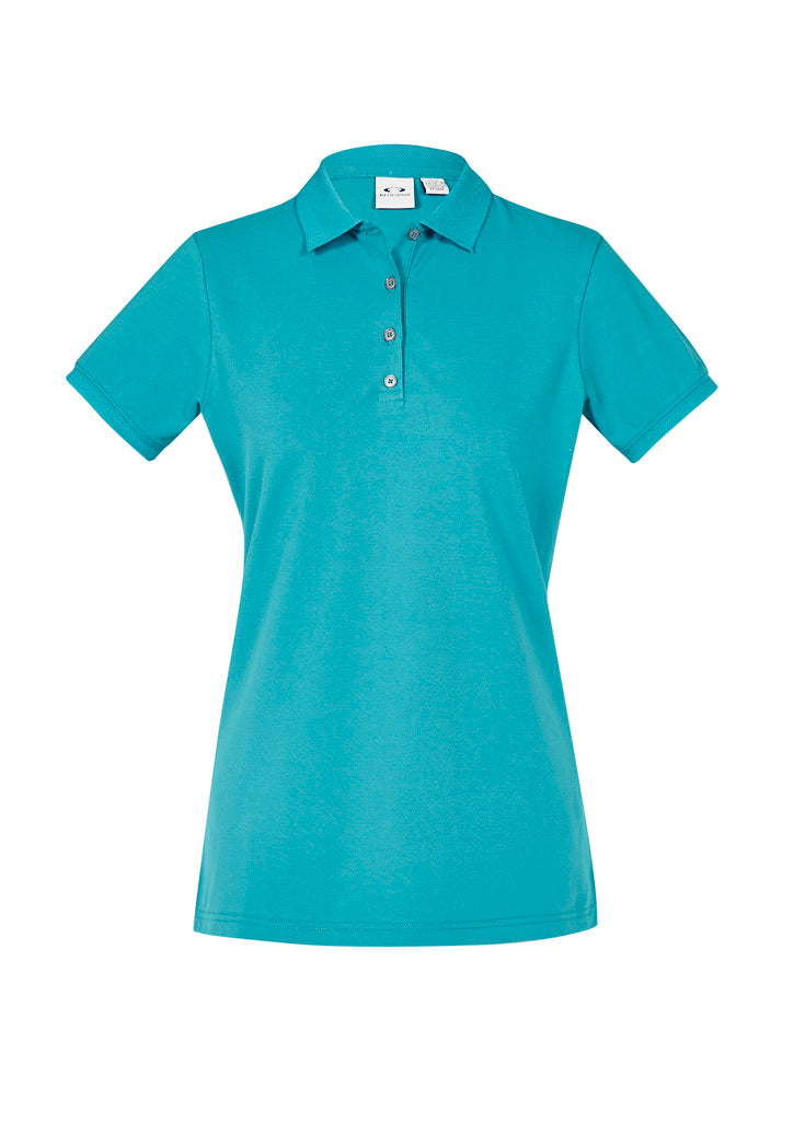 City Womens Short Sleeve Polo - Teal - Front