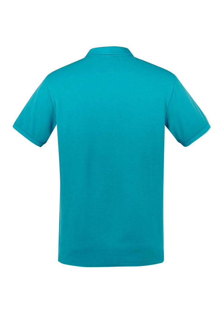 City Mens Short Sleeve Polo - Teal - Back