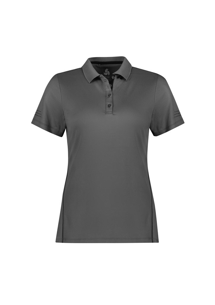 Balance Womens Short Sleeve Polo - Ash/Black - Front