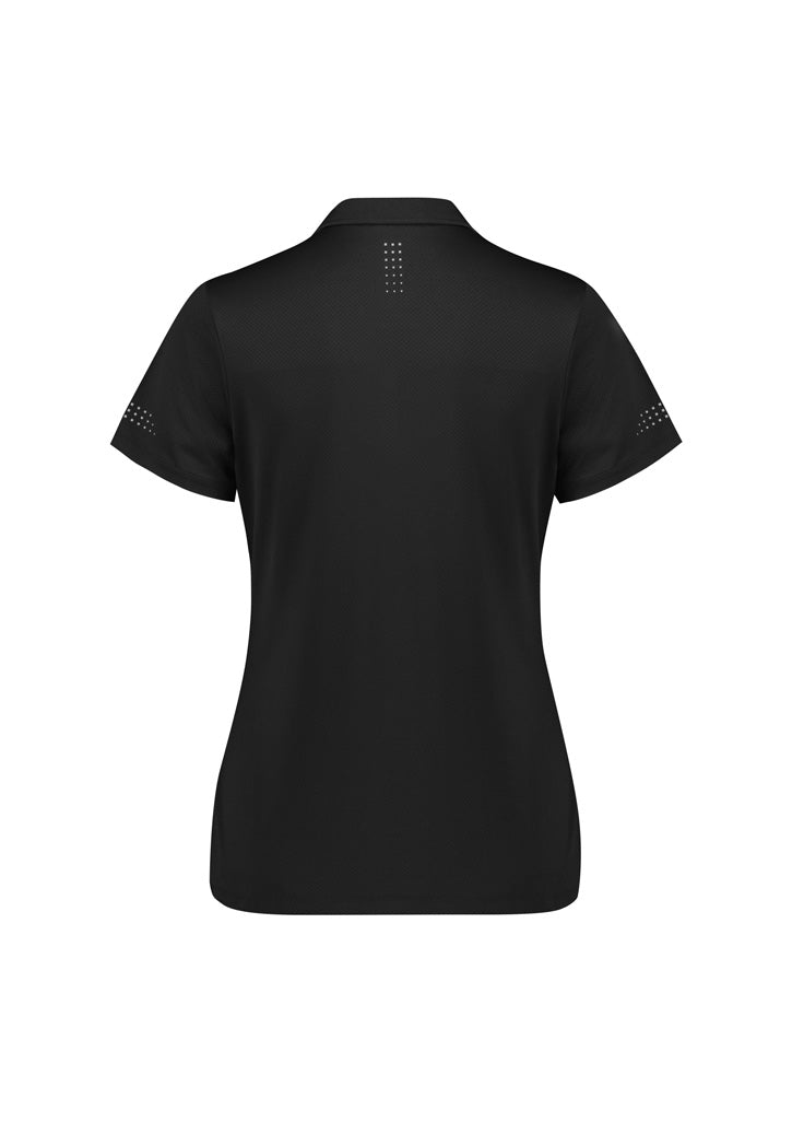 Balance Womens Short Sleeve Polo - Black/White - Back