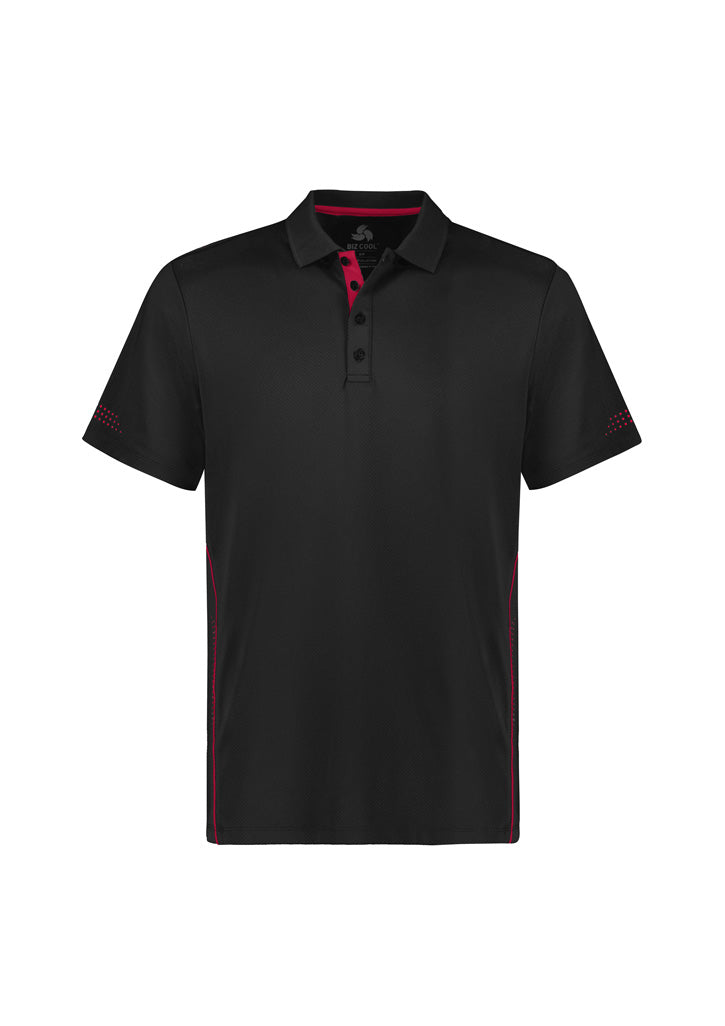 Balance Mens Short Sleeve Polo - Black/Red - Front
