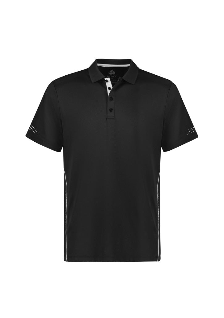 Balance Mens Short Sleeve Polo - Black/White - Front