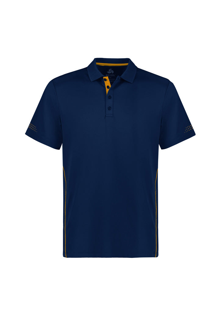 Balance Mens Short Sleeve Polo - Navy/Gold - Front