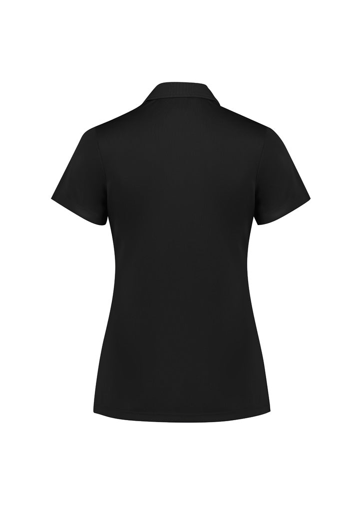 Action Womens Short Sleeve Polo - Black - Back