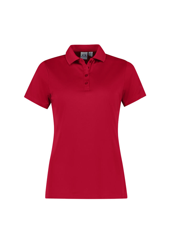 Action Womens Short Sleeve Polo - Red - Front