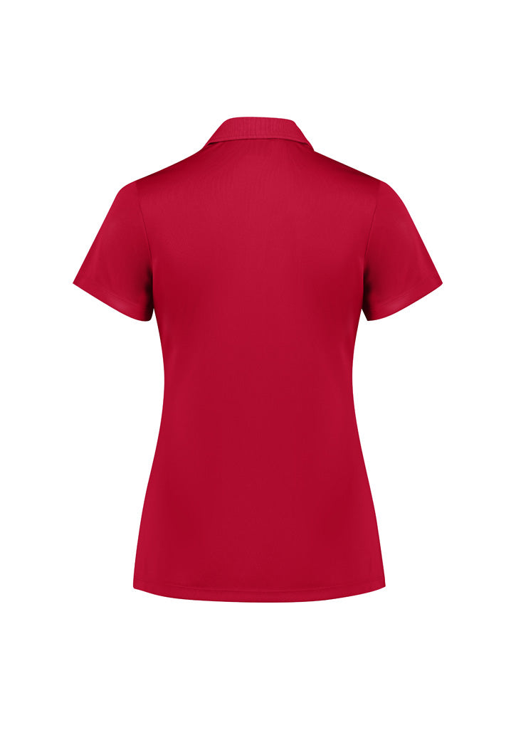 Action Womens Short Sleeve Polo - Red - Back