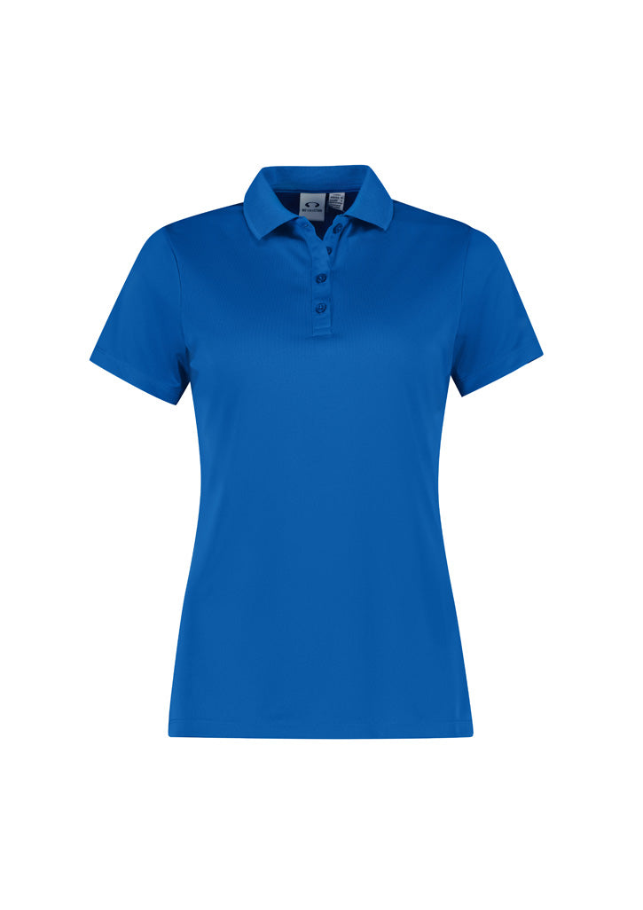 Action Womens Short Sleeve Polo - Royal - Front