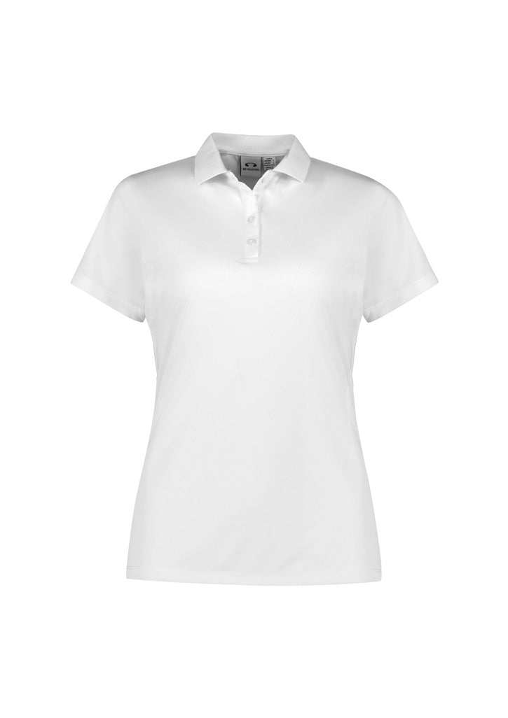 Action Womens Short Sleeve Polo - White - Front